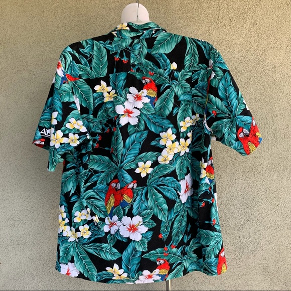 🌴 Hawaiian Aloha Cotton Shirt Parrots 🌴 - Picture 5 of 12